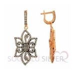 Söğütlü Silver rose zirkon taşlı küpe