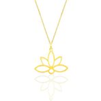 Söğütlü Silver SGTL10085 Gümüş Altın Yaldızlı Sonsuz Yaşamın Simgesi Lotus Çiçeği Kolye