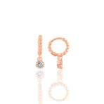 Söğütlü Silver SGTL10318 Rose Tek Taşlı Halka Gümüş Küpe
