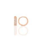 Söğütlü Silver SGTL10441 Rose Çift Sıra Taşlı Halka Gümüş Küpe