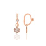 Söğütlü Silver SGTL10471 Rose Taşlı Kar Tanesi Göçmen Gümüş Küpe