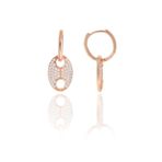 Söğütlü Silver SGTL10567 Rose Zirkon Taşlı Button Halka Gümüş Küpe