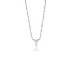 Söğütlü Silver SGTL10619 Gümüş Rodyumlu Üç Boyutlu Minimal E Gümüş Harf Kolye