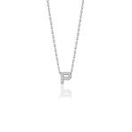 Söğütlü Silver SGTL10619 Gümüş Rodyumlu Üç Boyutlu Minimal P Gümüş Harf Kolye