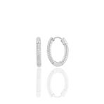 Söğütlü Silver SGTL10642 Rodyumlu Zirkon Taşlı Trend Oval Gümüş Küpe