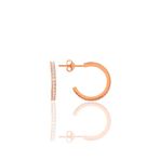 Söğütlü Silver SGTL10695ROSE Rose Zirkon Taşlı 19 mm Tamtur Halka Gümüş Küpe
