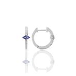 Söğütlü Silver SGTL10709RODAJ Rodyumlu Safir Taşlı Eye Halka Gümüş Küpe