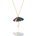 Söğütlü Silver SGTL10714ROSE Gümüş Rose Renkli Taşlı Kar Tanesi Kolye