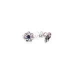Söğütlü Silver SGTL10796 Oksitli Safir Taşlı Telkari Çiçek Modeli Gümüş Küpe