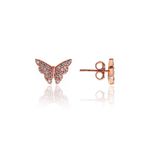 Söğütlü Silver SGTL10803 Rose Zirkon Taşlı Kelebek Gümüş Küpe