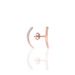 Söğütlü Silver SGTL10824 Rose Zirkon Taşlı Ay Modeli Gümüş Küpe