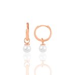 Söğütlü Silver SGTL10873 Rose 14 mm Incili Halka Gümüş Küpe