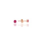 Söğütlü Silver SGTL10874 Rose 4 mm Fuşya Tek Taş Gümüş Küpe