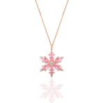 Söğütlü Silver SGTL10898 Gümüş Rose Pembe Taşlı Kar Tanesi Kolye