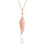 Söğütlü Silver SGTL10899 Gümüş Rose Zirkon Taşlı Tüy Kolye