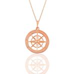 Söğütlü Silver SGTL10910 Gümüş Rose Pusula Kolye