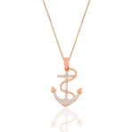 Söğütlü Silver SGTL10916 Gümüş Rose Zirkon Taşlı Çapa Kolye