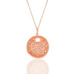 Söğütlü Silver SGTL10922 Gümüş Rose Zirkon Taşlı Modern Telkari Görünümlü Kolye