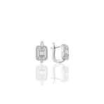 Söğütlü Silver SGTL10959 Rodyumlu Gümüş Baget Taşlı Klipsli Gümüş Küpe