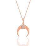 Söğütlü Silver SGTL11020 Gümüş Rose Zirkon Taşlı Ters Hilal Kolye
