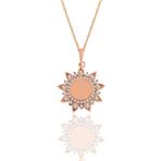 Söğütlü Silver SGTL11107 Gümüş Rose Zirkon Taşlı Sunflowers Güneş Kolye