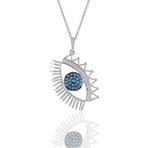 Söğütlü Silver SGTL11108 Gümüş Rodyumlu Turkuaz Taşlı Lareyn Kolye