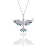 Söğütlü Silver SGTL11129 Gümüş Rodyumlu Turkuaz Taşlı Simurg Anka Kuşu Kolye