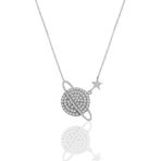 Söğütlü Silver SGTL11134 Gümüş Rodaj Zirkon Taşlı Gezegen Kolye