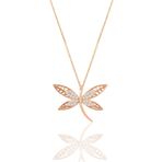 Söğütlü Silver SGTL11141 Gümüş Rose Zirkon Taşlı Yusufçuk Kolye