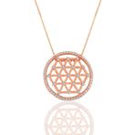 Söğütlü Silver SGTL1118 Gümüş Rose Zirkon Taşlı Yaşam Çiçeği Kolye