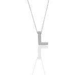 Söğütlü Silver SGTL11181 Gümüş Rodyumlu Üç Boyutlu Minimal L Harf Kolye