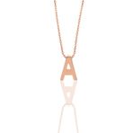 Söğütlü Silver SGTL11182 Gümüş Rose Üç Boyutlu Minimal A Harf Kolye