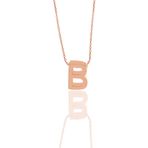 Söğütlü Silver SGTL11182 Gümüş Rose Üç Boyutlu Minimal B Harf Kolye