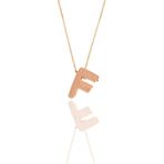 Söğütlü Silver SGTL11182 Gümüş Rose Üç Boyutlu Minimal F Harf Kolye