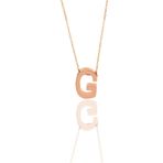 Söğütlü Silver SGTL11182 Gümüş Rose Üç Boyutlu Minimal G Harf Kolye