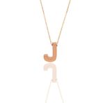 Söğütlü Silver SGTL11182 Gümüş Rose Üç Boyutlu Minimal J Harf Kolye