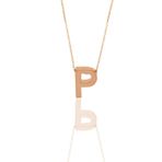 Söğütlü Silver SGTL11182 Gümüş Rose Üç Boyutlu Minimal P Harf Kolye
