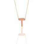 Söğütlü Silver SGTL11182 Gümüş Rose Üç Boyutlu Minimal T Harf Kolye