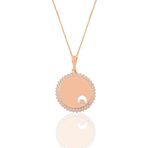 Söğütlü Silver SGTL11191 Gümüş Rose Zirkon Tek Taşlı Yuvarlak Kolye