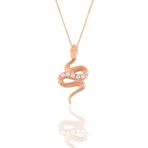 Söğütlü Silver SGTL11194 Gümüş Rose Zirkon Taşlı Yılan Kolye