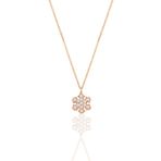 Söğütlü Silver SGTL11328 Gümüş Rose Zirkon Taşlı Kar Tanesi Kolye