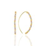 Söğütlü Silver SGTL11363 Gümüş Altın Yaldızlı, Rodaj Ve Rose Renkli Dorissa Dorica Tasarım Küpe