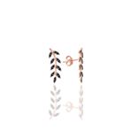 Söğütlü Silver SGTL11679 Rose Siyah Taşlı Yaprak Gümüş Küpe