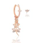 Söğütlü Silver SGTL11769 Rose Zirkon Taşlı Yusufçuk Şans Gümüş Küpe