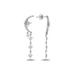 Söğütlü Silver SGTL11915 Gümüş Rodaj Zirkon Taşlı Tasarım Ay Kutup Yıldızı Sallantılı Küpe