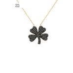 Söğütlü Silver SGTL2184 925 Ayar Gümüş Rose Siyah Taşlı Yonca Kolye