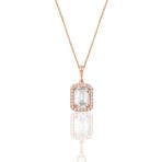 Söğütlü Silver SGTL2795 925 Ayar Gümüş Rose Baget Taşlı Kolye