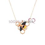 Söğütlü Silver SGTL7378 Petekte Bal Arısı Kadın Kolye