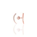 Söğütlü Silver SGTL7916 925 Ayar Gümüş Rose Zirkon Taşlı Mini Pırlanta Modeli Baykuş Küpe