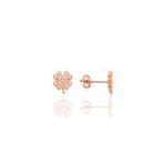 Söğütlü Silver SGTL7929 925 Ayar Gümüş Rose Zirkon Taşlı Mini Pırlanta Modeli Yonca Küpe